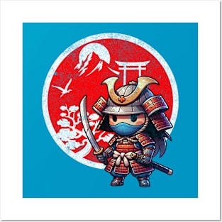 Cute Samurai Manga Warrior Posters and Art